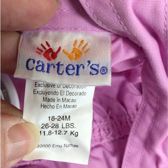 Carter’s Romper Girls 18-24 Months Lavender Embroidered Appliqué Front - Picture 4 of 11